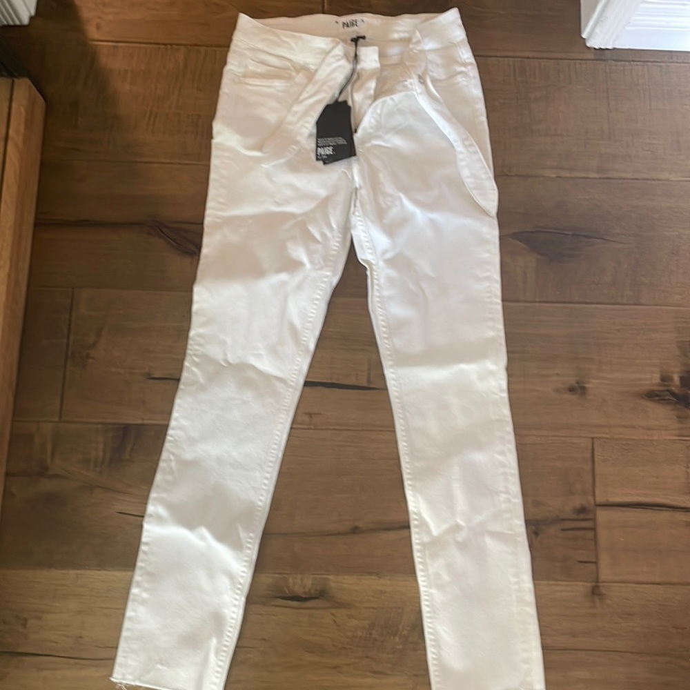 Paige tie white denim with frayed bottom